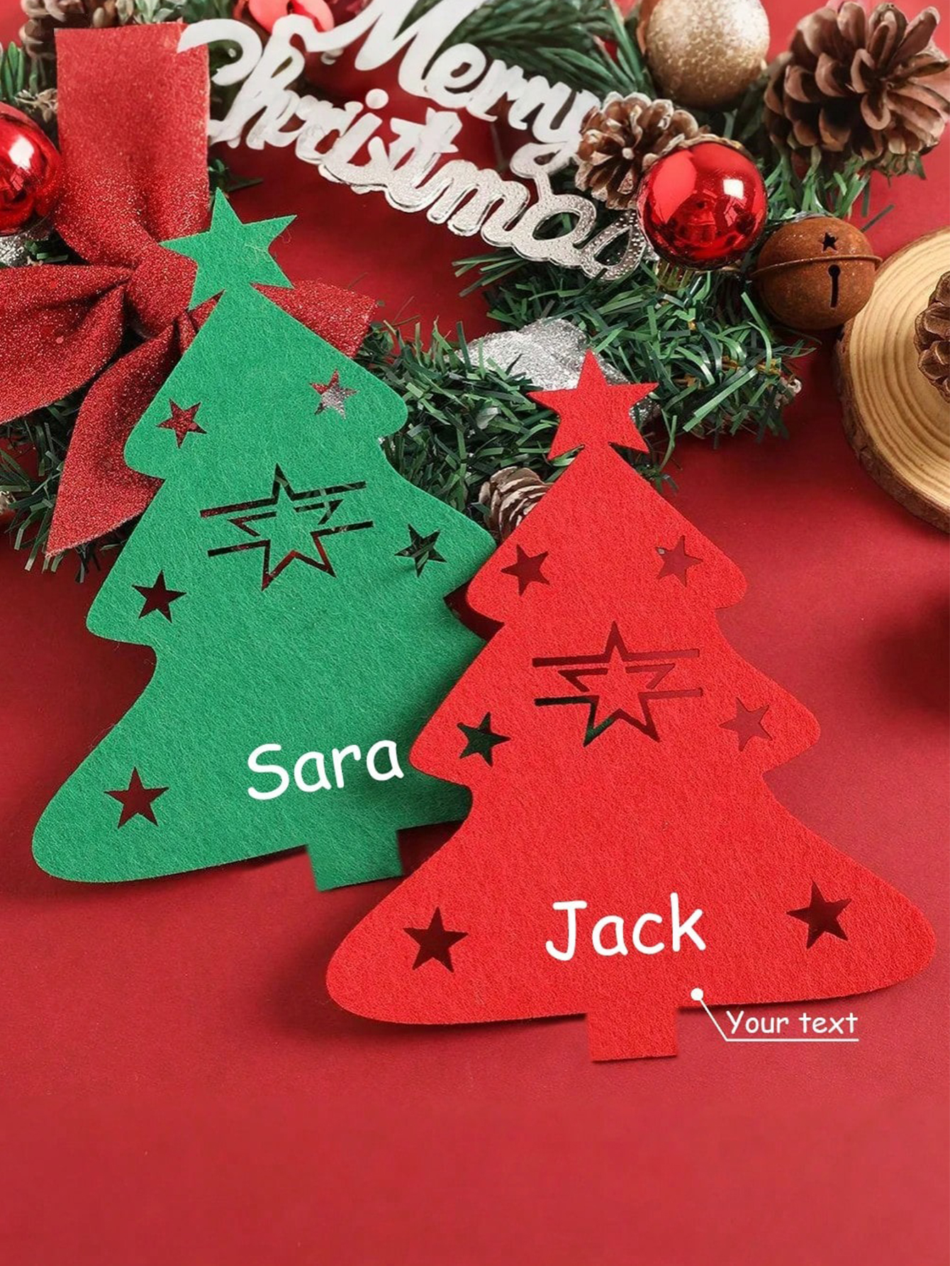 Personalized Christmas Tree Cutlery Holder